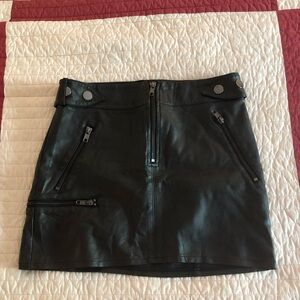 Faux leather mini skirt.